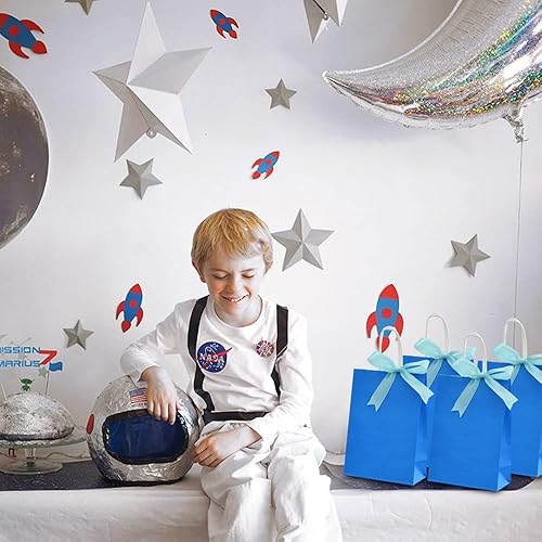 Miniatura 4 de BEISHIDA Bolsas de regalo pequeñas azules bolsas de papel con asas y cinta, bolsas de regalo de fiesta, bolsas de papel kraft para bodas, fiestas de