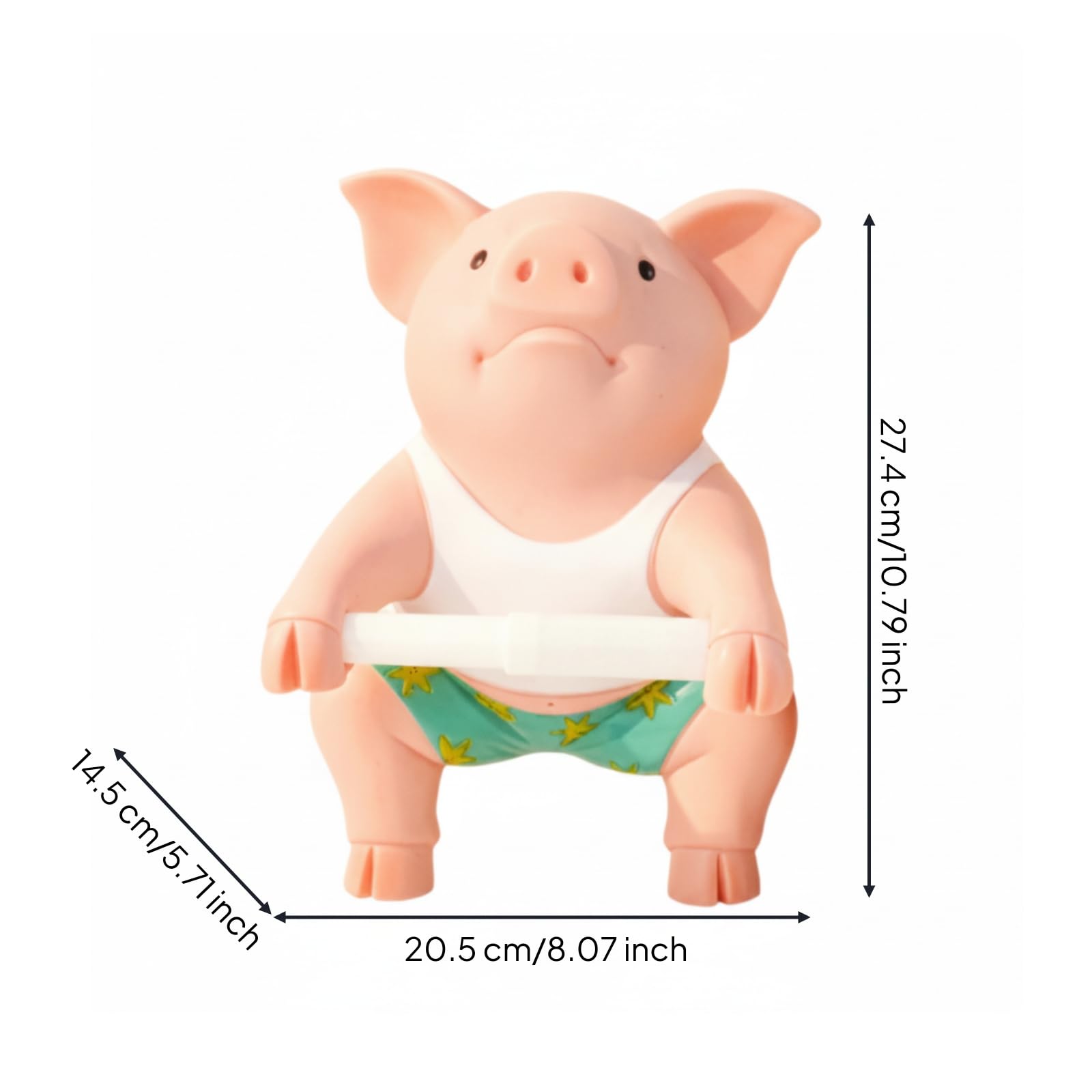 Porta Carta Igienica con Forma di Animale Carino Porta Rotolo a Forma di Animale Divertente Portarotolo per Bagno, Fitness Pig