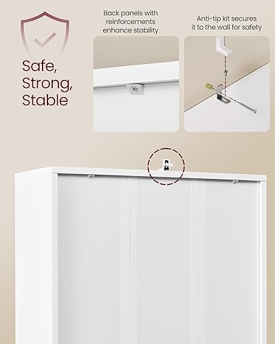 Miniatura 5 de VASAGLE Custos Collection ULBC402W01 - Estantería alta de 6 niveles, estante para libros con puertas, estante de almacenamiento abierto, 9.4 x 23.6