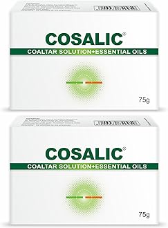 Cosalic Soap with Coal Tar Solution & Essential Oils - 75g (Pack of 2) | Cleansing Bar for Dry, Rough & Flaky Skin