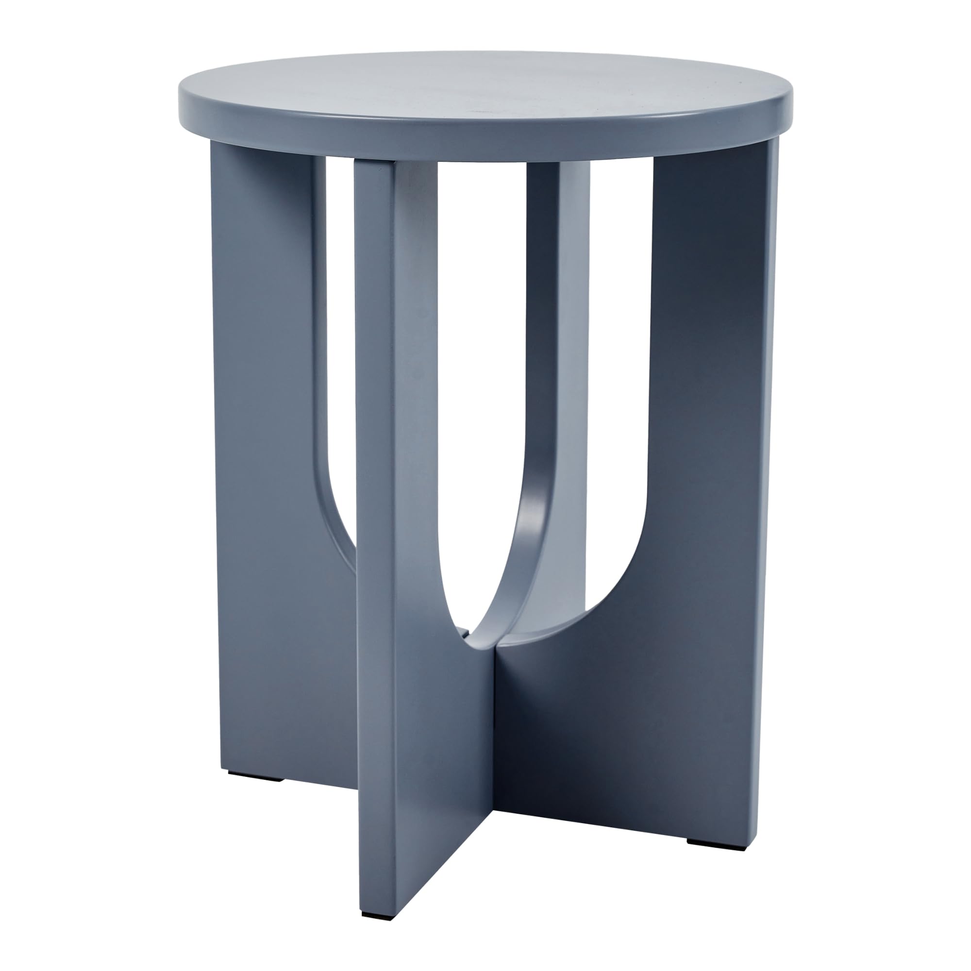 [en.casa] Mesa Auxiliar Kysdajore para Salón Dormitorio Recibidor Mesa de Sofá Mesilla de Noche con Tablero Redondo 50 x Ø40 cm - Azul grisáceo