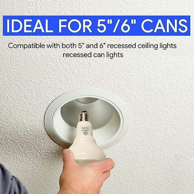 Miniatura 4 de Energetic - Paquete de 12 bombillas LED empotrables BR30 de 75 W, regulables, 900 lúmenes, 4000 K blanco frío, base E26, luz de inundación interior