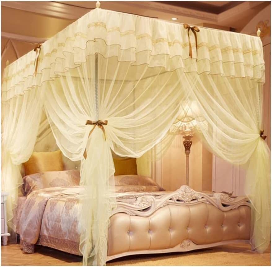 Rideaux de lit et décoration de chambre romantique pour lit à baldaquin