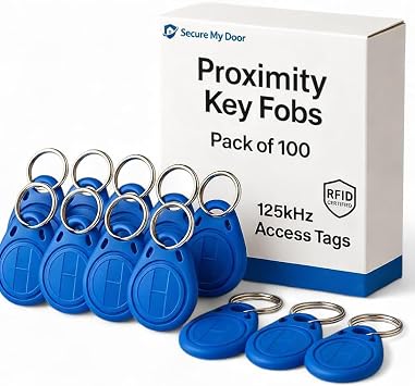RFID Proximity Fobs in Blue, 125kHz, 100