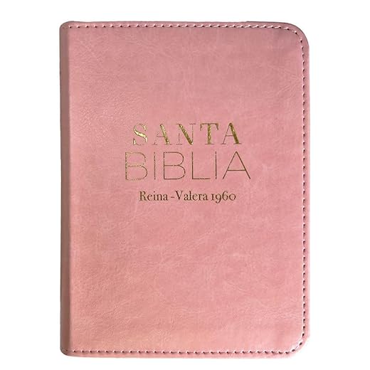 Biblia Reina Valera 1960 tamaño bolsillo imitación piel rosa básica