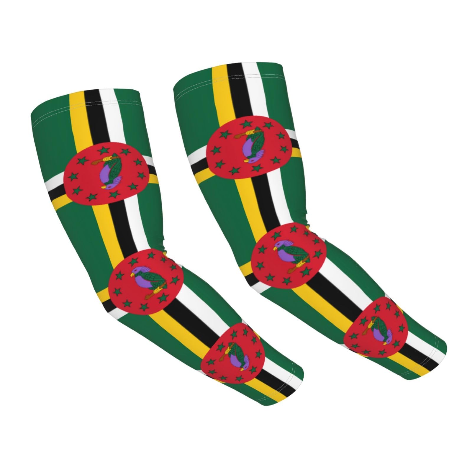 Dwerfsdf Unisex As Pic Flag Of The Commonwealth Of Dominica Adult Ice Silk Sun Protection Arm Sleeves, Cooling Sleeves, Suitable For Gardening, Golf, Cycling And Fishing