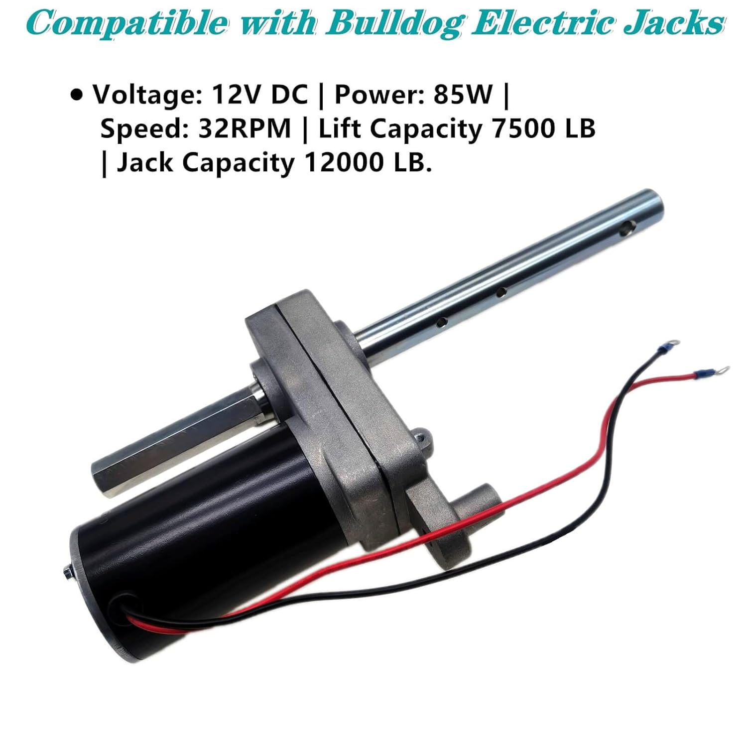 RV Single-Speed Drive Motor 500370 - Compatible with Bulldog Electric Jacks - Replaces One-Speed Motor for Electric Powered Drive Kit 1824210100 1046131 BD1046130-00