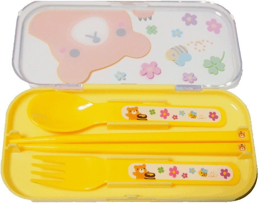 Kid's Fork, Spoon and Chopstick Utensil Set for Bento Lunch Box Bear