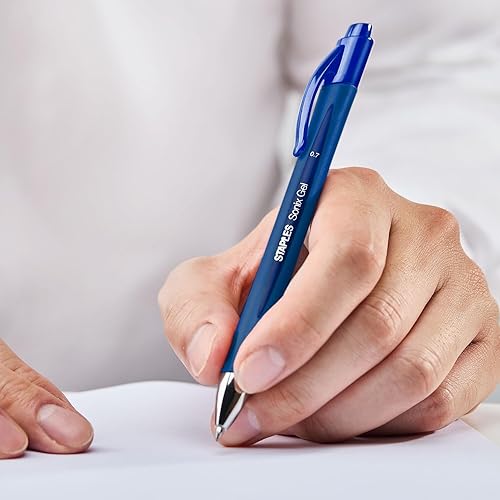 Miniatura 5 de STAPLES 651256 Sonix Bolígrafos retráctiles de tinta de gel punta media docena azul (13563-Cc)