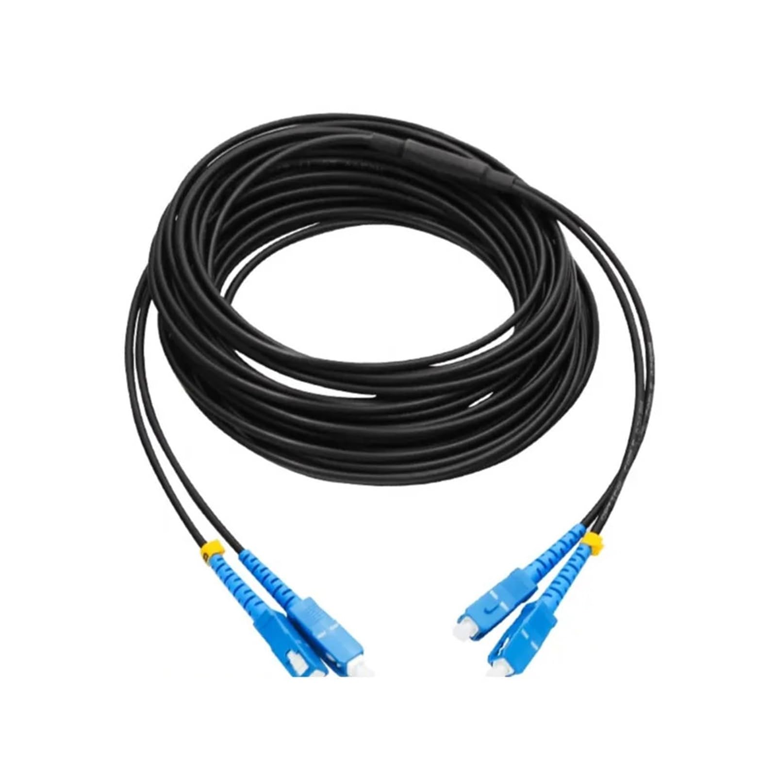 Câble extérieur fibre optique SC-SC/FC/LC monomode 2 cœurs, duplex, câble de connexion en spirale blindé, 200 m, 250 m, 300 m (LC-LC 250 m)