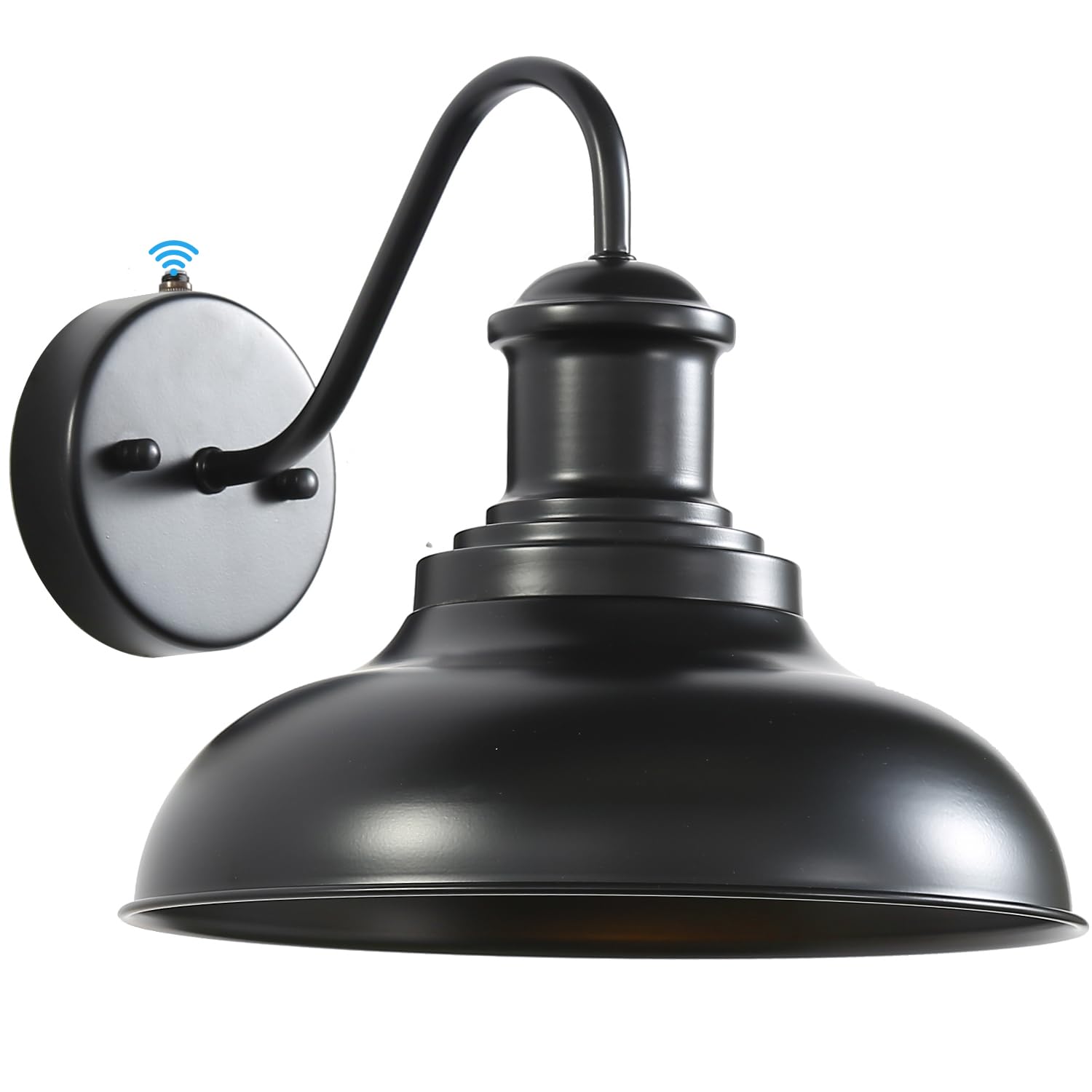 Dusk to Dawn Sensor Outdoor Barn Light Fixture, Exterior Farmhouse Gooseneck Outdoor Wall Sconce, Waterproof Black Outside Wall Mount Lighting for Porch, Entryway, Garage, Patio