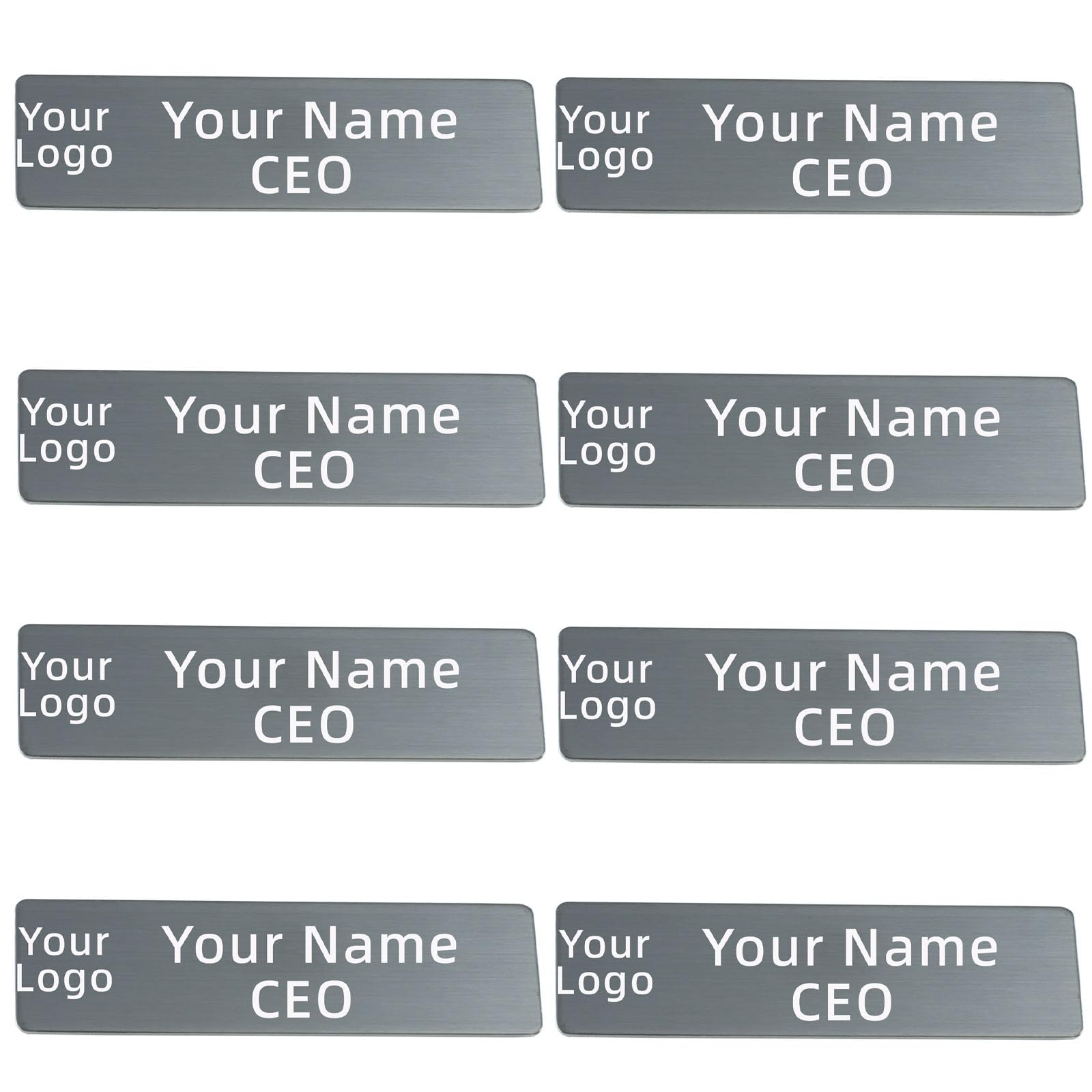 Custom Name Tag,Personalized,Customizable Name Tags,Engraved Name Tag with Magnet Clip or Pin,Stainless Steel ID Badge for School Teachers,Kids,Business Work Label Sign (8Black)