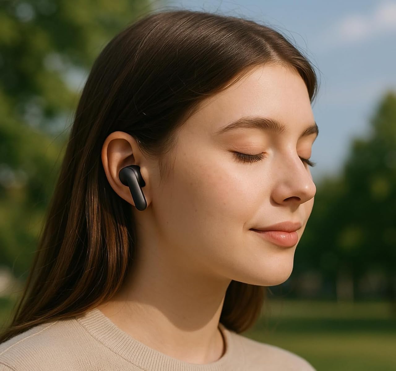 in-Ear True Wireless Earbuds for Motorola Edge (2025) Mobile Earbuds with Mic 2r, 12.4mm Drivers, Playback:Upto 48hr case,4-Mic Design, IP55 Rating, TWS Ear Buds with mic (Black, PRO3, SE.B)