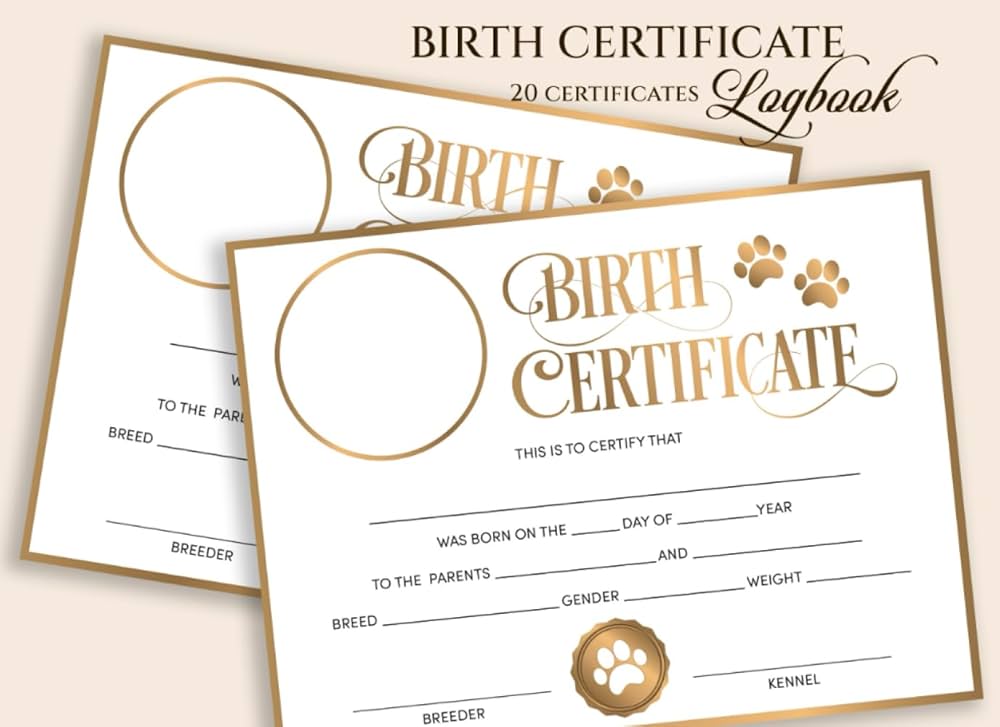 Free Printable Dog Birth Certificate Template Free Printable Dog Birth Certificate Template