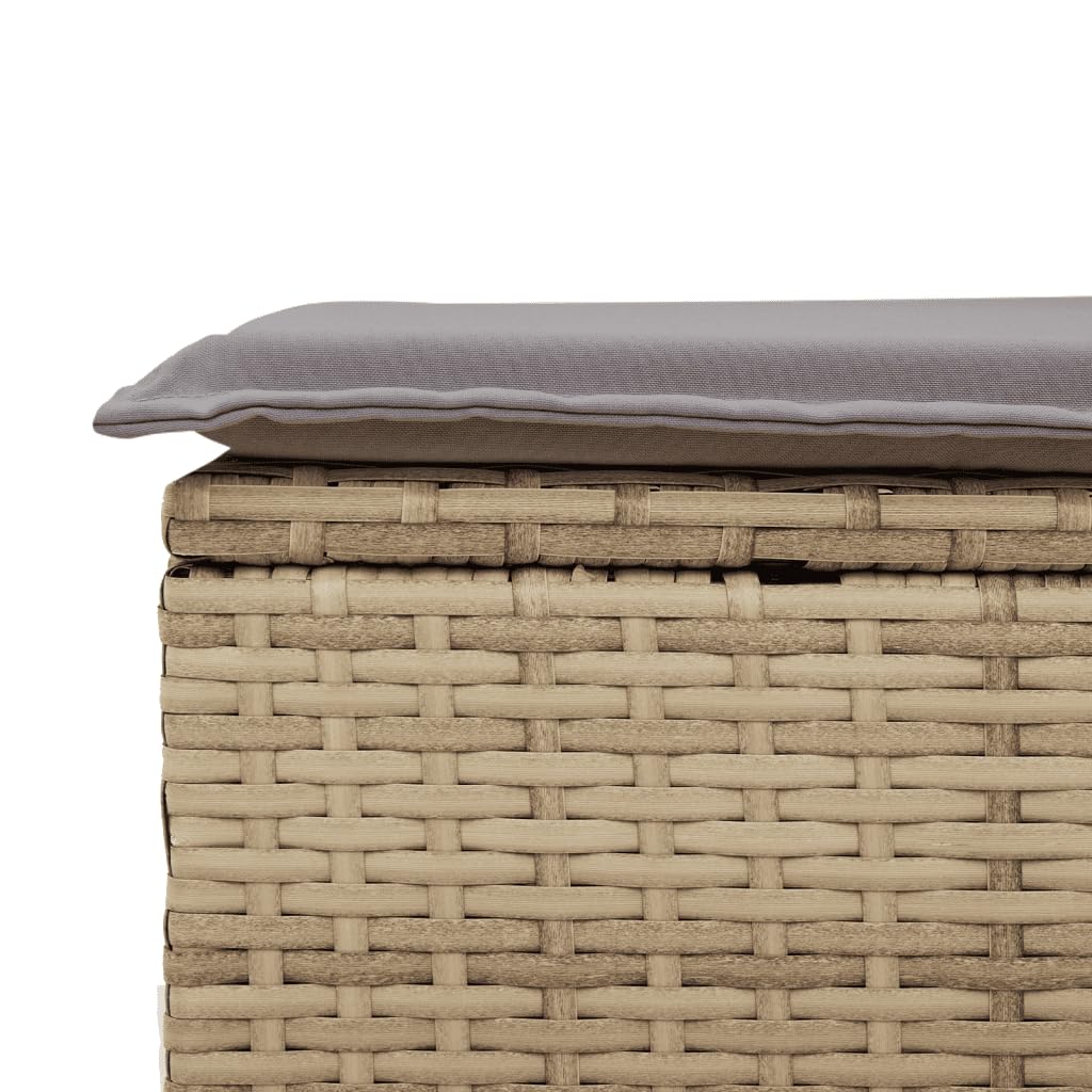 vidaXL Salon de Jardin avec Coussins 3 pcs, Canapés de Terrasse, Ensemble de Meubles de Patio, Mobilier d'Extérieur, Beige Résine Tressée