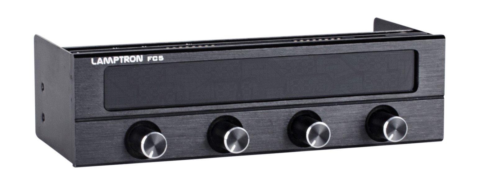 FC5 V2 Fan Controller, 30W x 4 Channels with Changeable Display Colors (Black Faceplate)