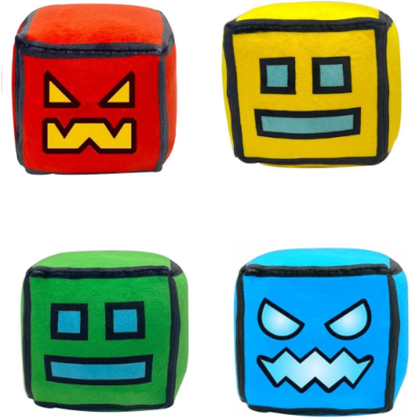 Geometry Plush Toy, Cube Volume Game Stuffed Birthday Gift for Kids Fans (4 Pcs)