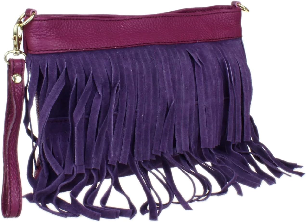 Girly HandBags Womens Italian Suede Leather Shoulder Bag Tassel Crossbody Women