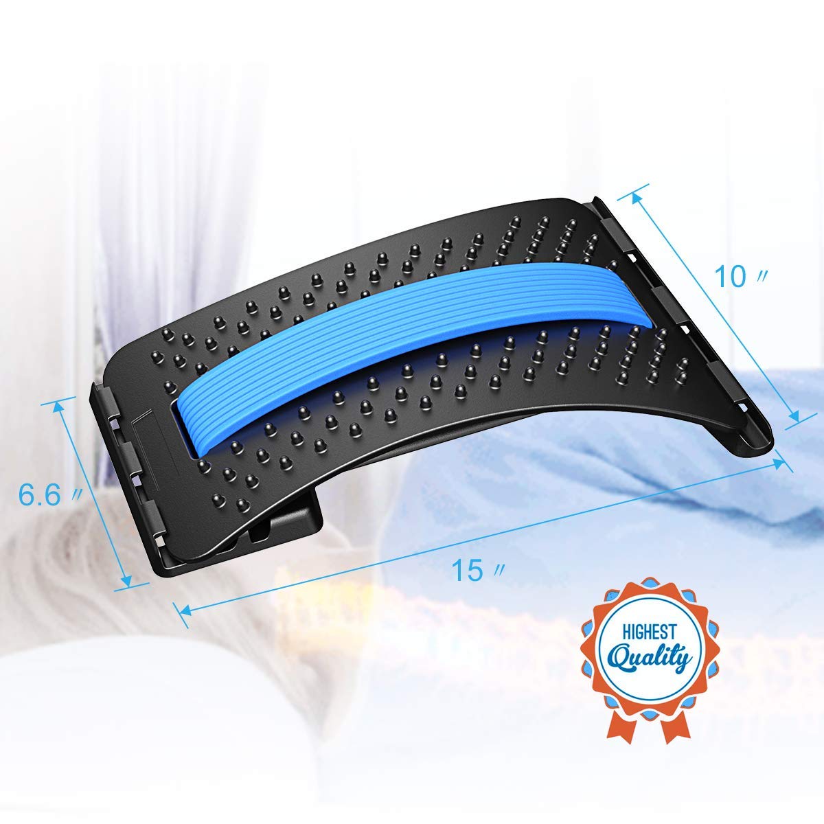 XClub Back Stretcher For Pain Relief, Spine Aligner For Chair & Bed With Massager, Back Ing Device, Lumbar Stretcher For Spinal Decompression, Scoliosis, Sciatica And Herniated Disc, Black XClub Back Stretcher For Pain Relief, Spine Aligner For Chair & Bed With Massager, Back Ing Device, Lumbar Stretcher For Spinal Decompression, Scoliosis, Sciatica And Herniated Disc, Black