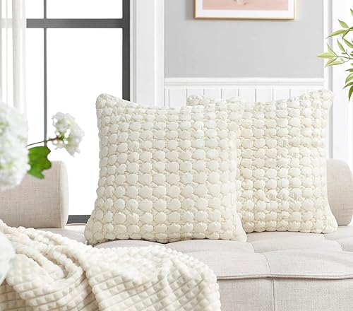 Miniatura 2 de Juego de 2 fundas de almohada bohemias de 18 x 18 pulgadas, fundas de almohada decorativas de estilo rural de terciopelo, fundas de cojín cuadradas