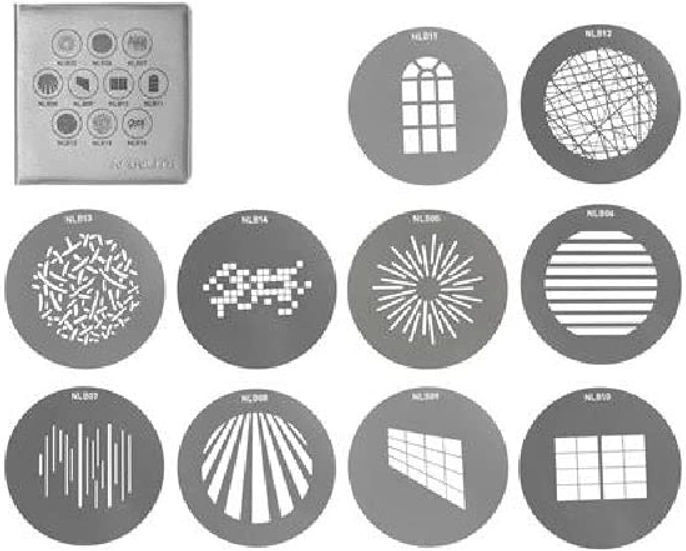 Nanlite BM Mount Projection Attachment GOBO Set 1 (10 pcs. in one set)