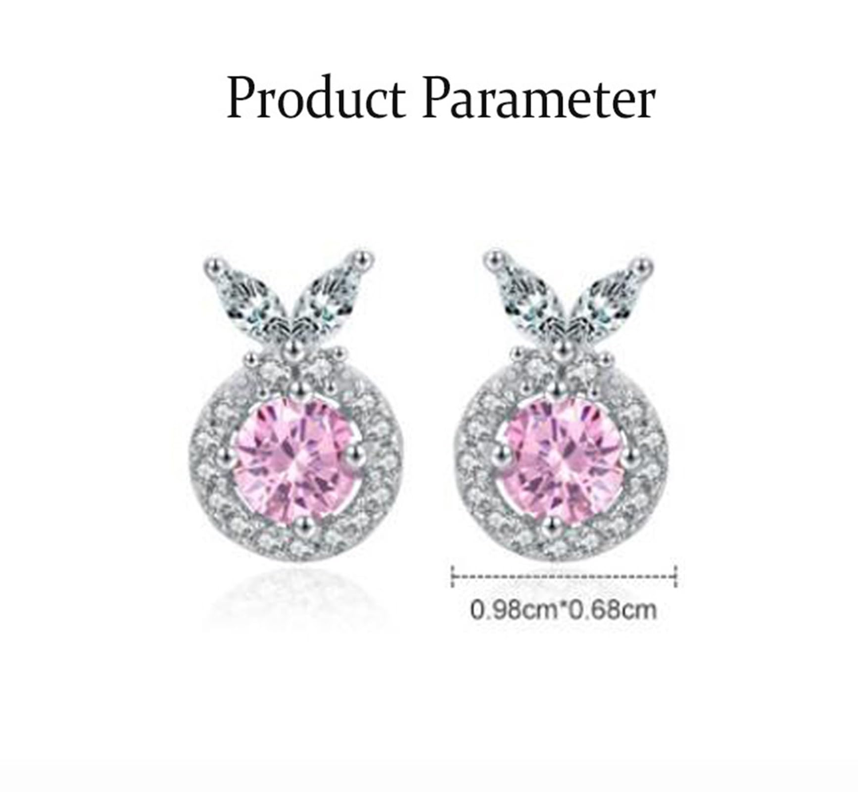Kolczyki na sztyfcie, białe złoto, 750 585 375, prawdziwe złoto, damskie kolczyki damskie z okrągłymi, wykonane w laboratorium, różowe szafir i moissanite, prawdziwa biżuteria na wesele, dla