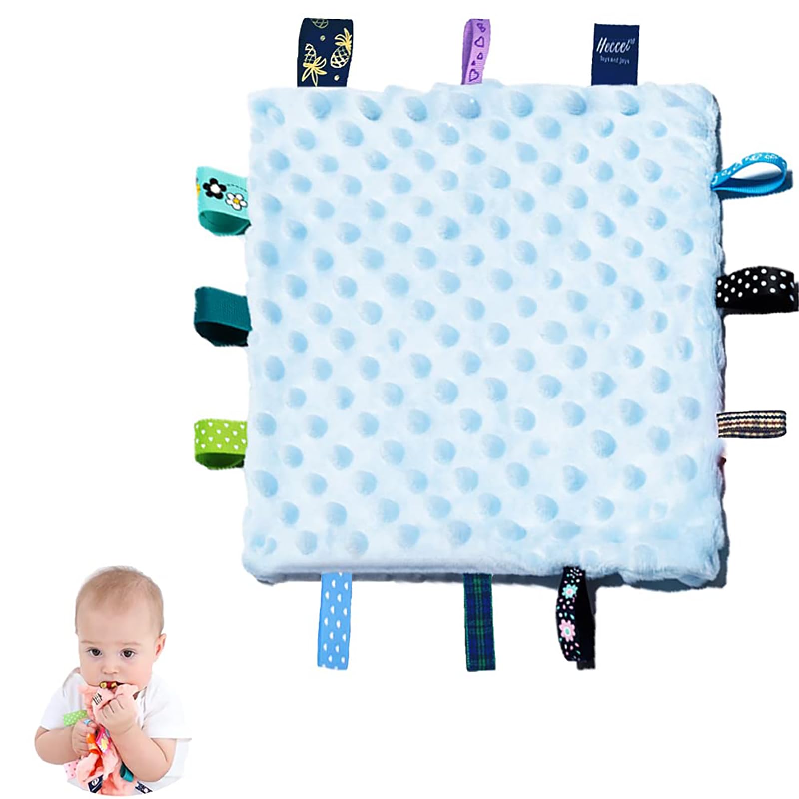 Baby Blankets Newborn, Baby Blanket for New Born Baby Essentials Blue Comforter Blanket with Tags for Blanket for 0-2 Years Comfort Crib Bedding Photo Prop Styling-picture-36