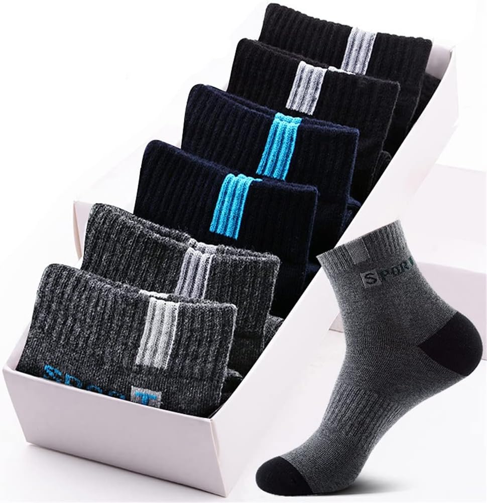 6 Pairs Autumn Men Socks Sports Socks Outdoor Fitness Breathable Quick Dry Wear-resistant Warm Sock Winter