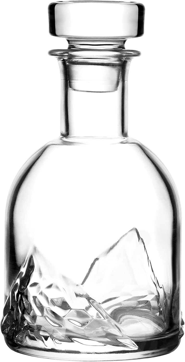 LIITON Everest Mountain Whiskey Decanter Set – 34oz Mountain Crystal Glass Decanter with 4 Old Fashioned Glasses – Premium Gift for Men – Bourbon, Scotch, and Liquor Lovers - Image 4
