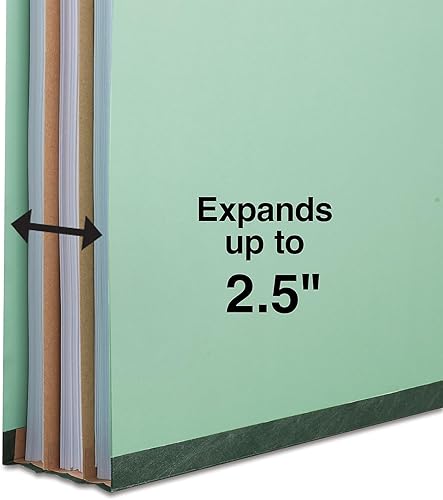Miniatura 4 de Staples Carpeta de clasificación de cartón prensado, 2 divisores, expansión de 2.5 pulgadas, tamaño legal, verde, 40cartón (ST6144236144VS)