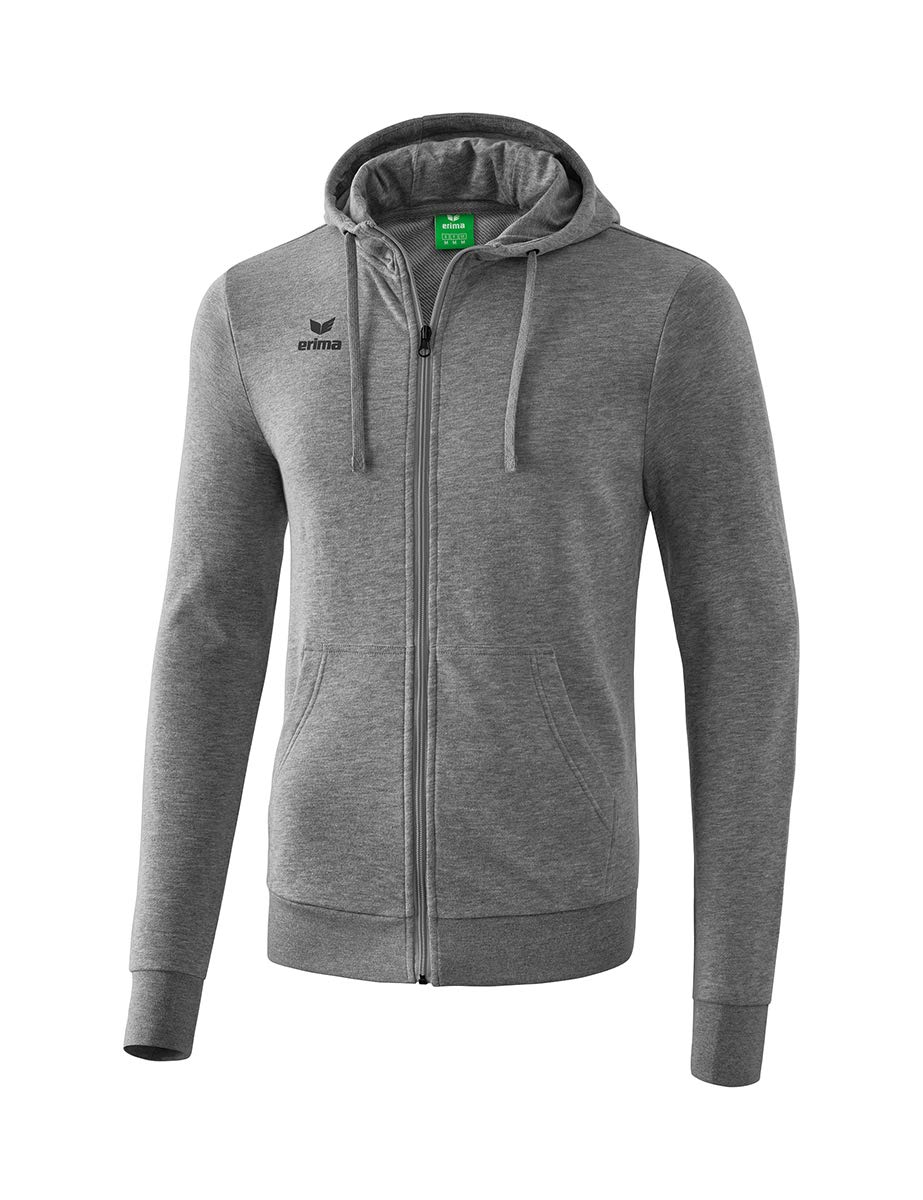 Erima Hooded Sweat Jacket - Grey Marl, 152