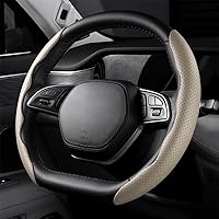 Vista 6 de LoyaForba Funda universal para volante de automóvil, protector universal de cuero segmentado de 15 pulgadas, antideslizante y suave, transpirable