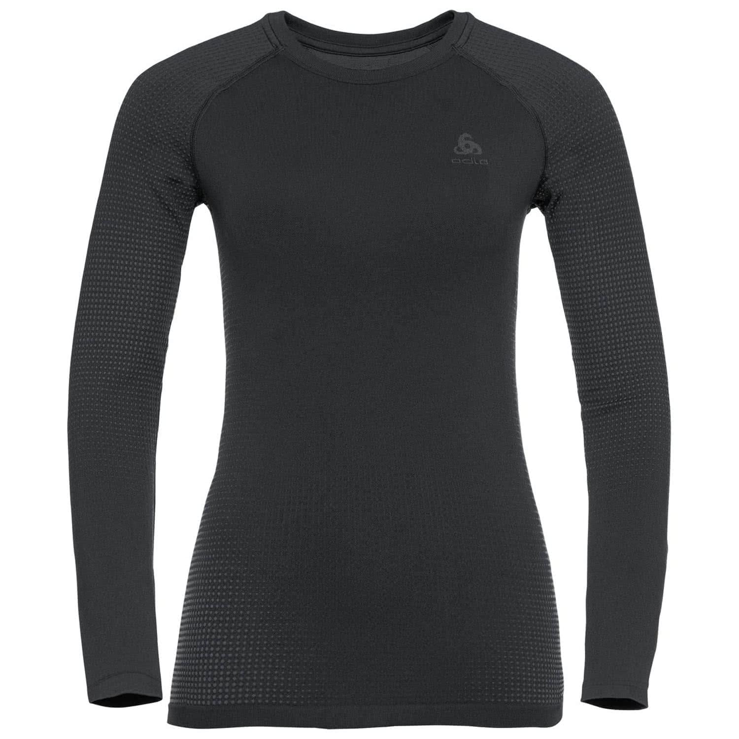 Odlo Women's Black Performance Warm Long Sleeve Base Layer Top Size 14