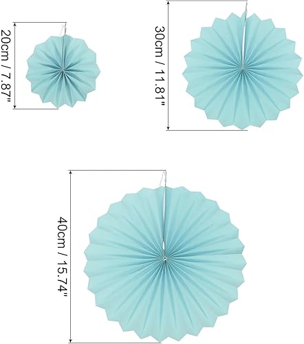 Miniatura 39 de MECCANIXITY Juego de 12 abanicos de papel para colgar, 12 unidades, diseño redondo, abanicos de papel para colgar, decoración para el hogar, tienda