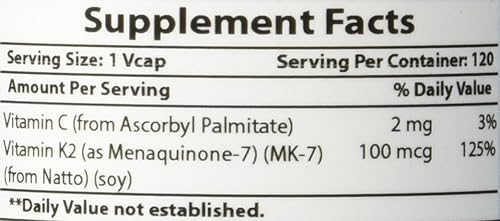 Miniatura 8 de Best Naturals MK-7 Vitamina K2 100 mcg 120 Vcaps