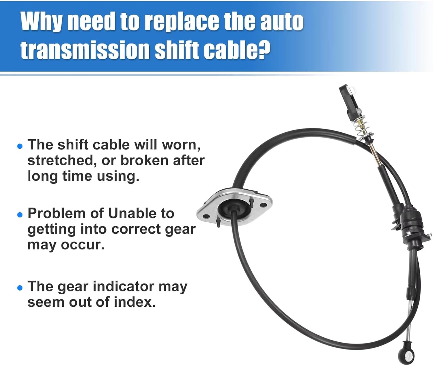 Transmission cable Compatible With Jeep For Wrangler 2007 2008 2009 2010 Car Automatic Transmission Gear Shifter Shift Cable 52060164AC 52060164AD