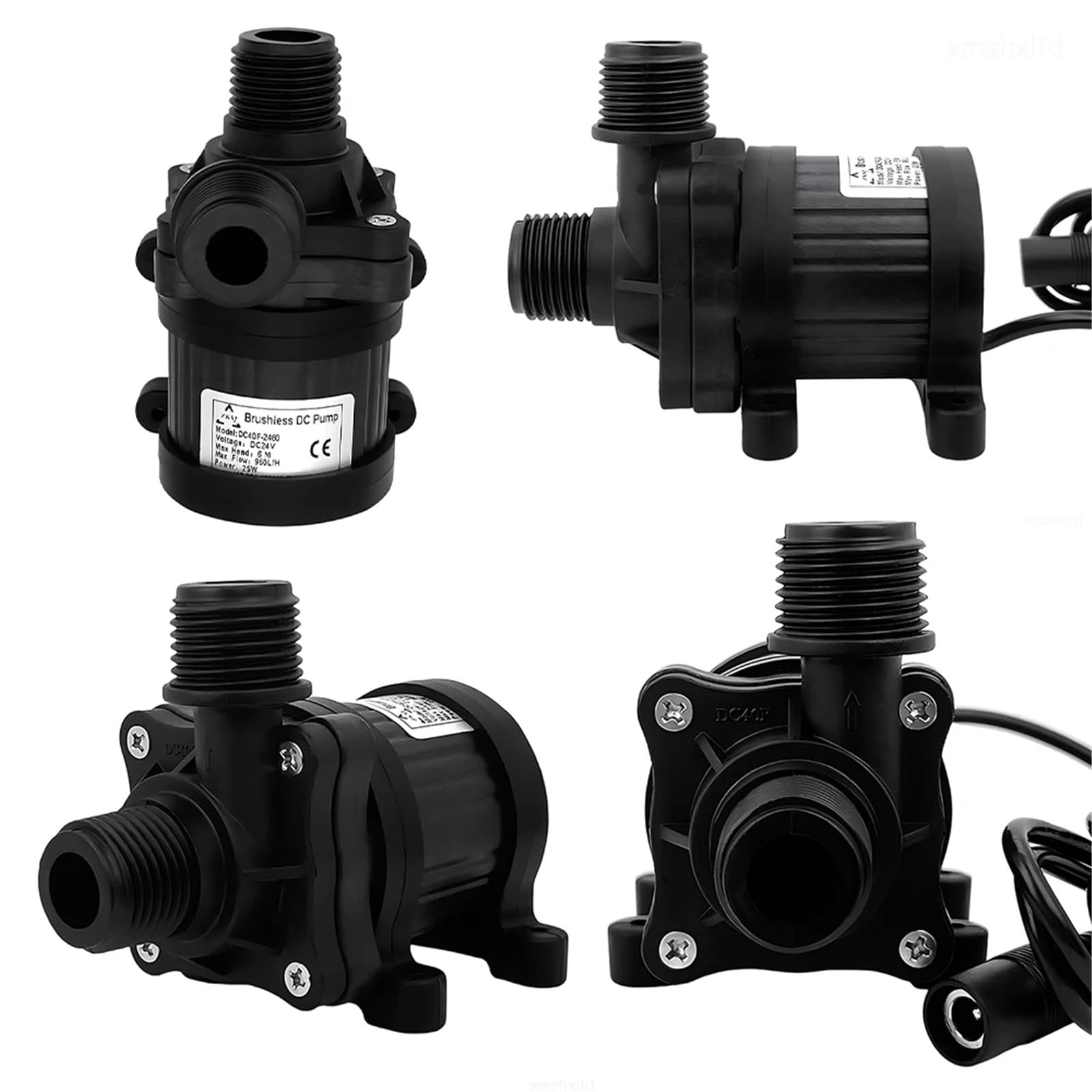 Bomba de circulación de refrigeración por agua silenciosa pequeña DC12/24V G1/2 pulgadas, motor sin escobillas, bomba sumergible hidropónica IP68 (EU_1240)