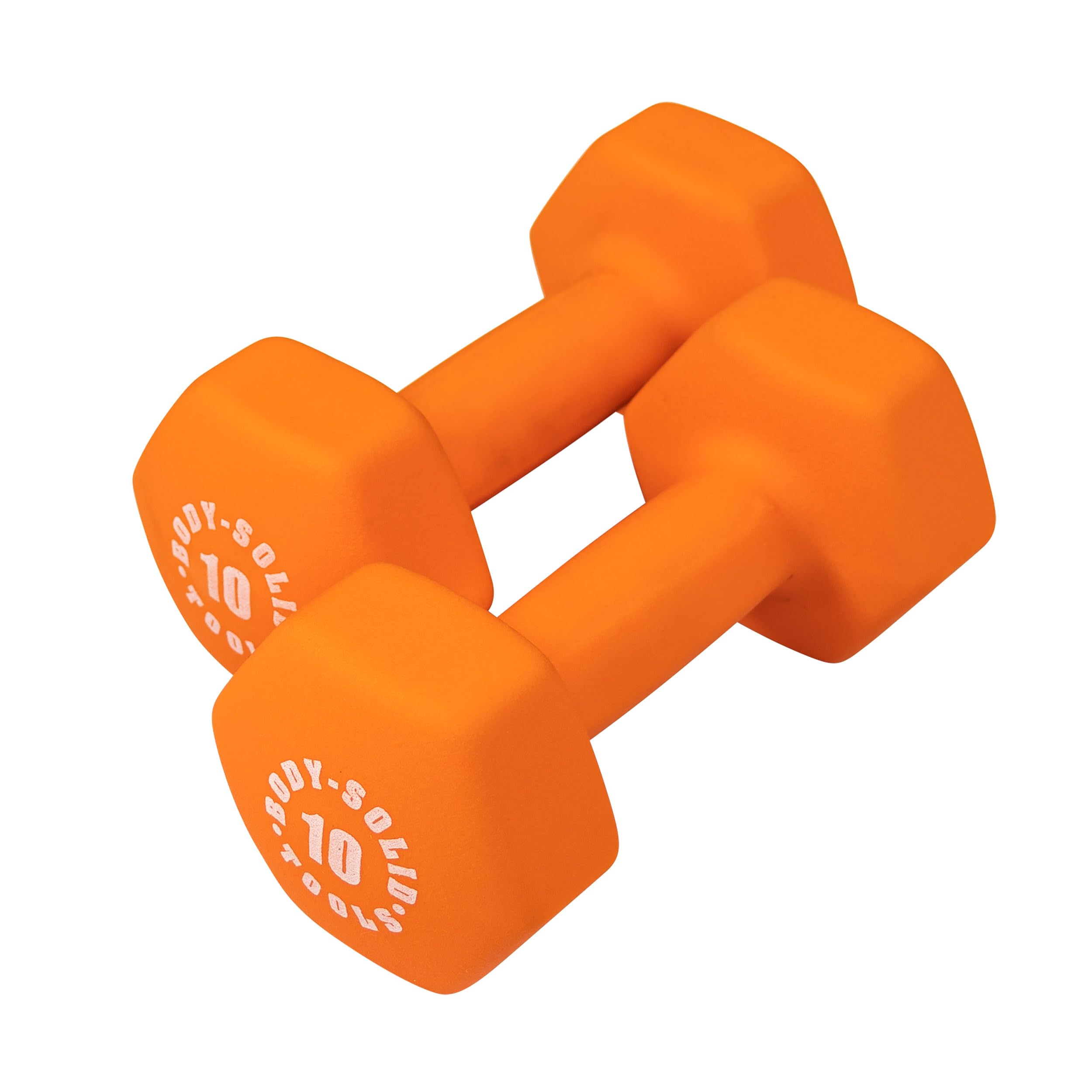 Body-Solid Tools Neoprene Dumbbell for Weight and Aerobic Strength Training Pilates Physical Therapy Hand Weights for Men and