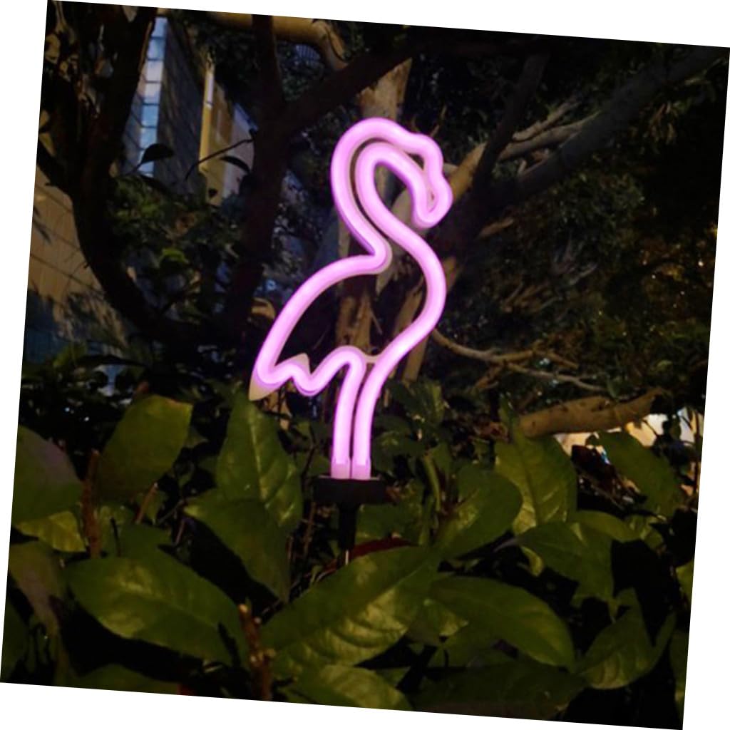 Plastique et Fer Lampe Solaire Flamant Rose Cactus 2 Pièces