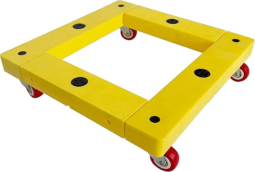 Maxworks 50698 - Rodillo cuadrado para muebles, carrito de mudanza, amarillo, capacidad de 300 libras, 16 x 16 pulgadas