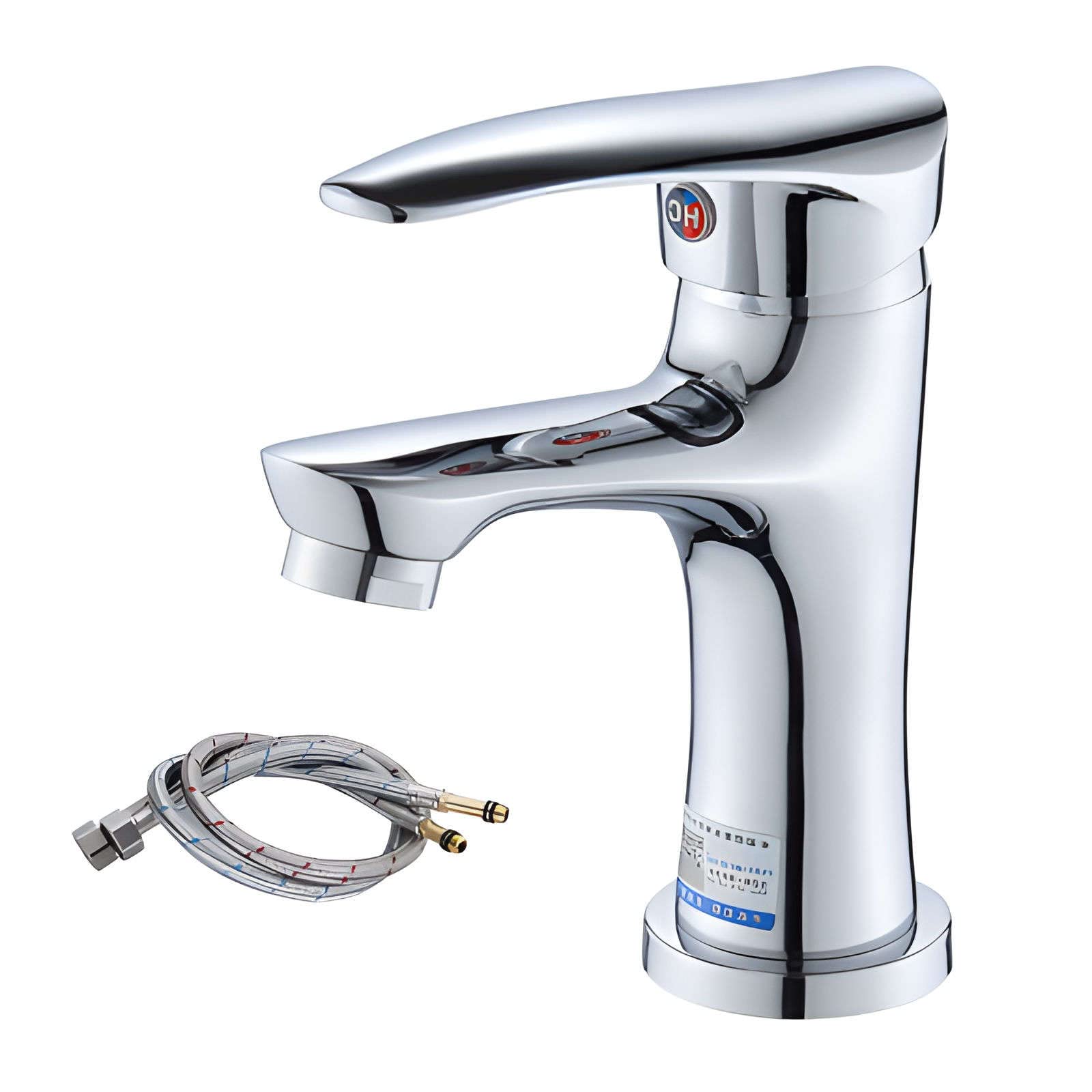 Mitigeur de salle de bain rotatif 360° avec tuyaux d'eau inclus