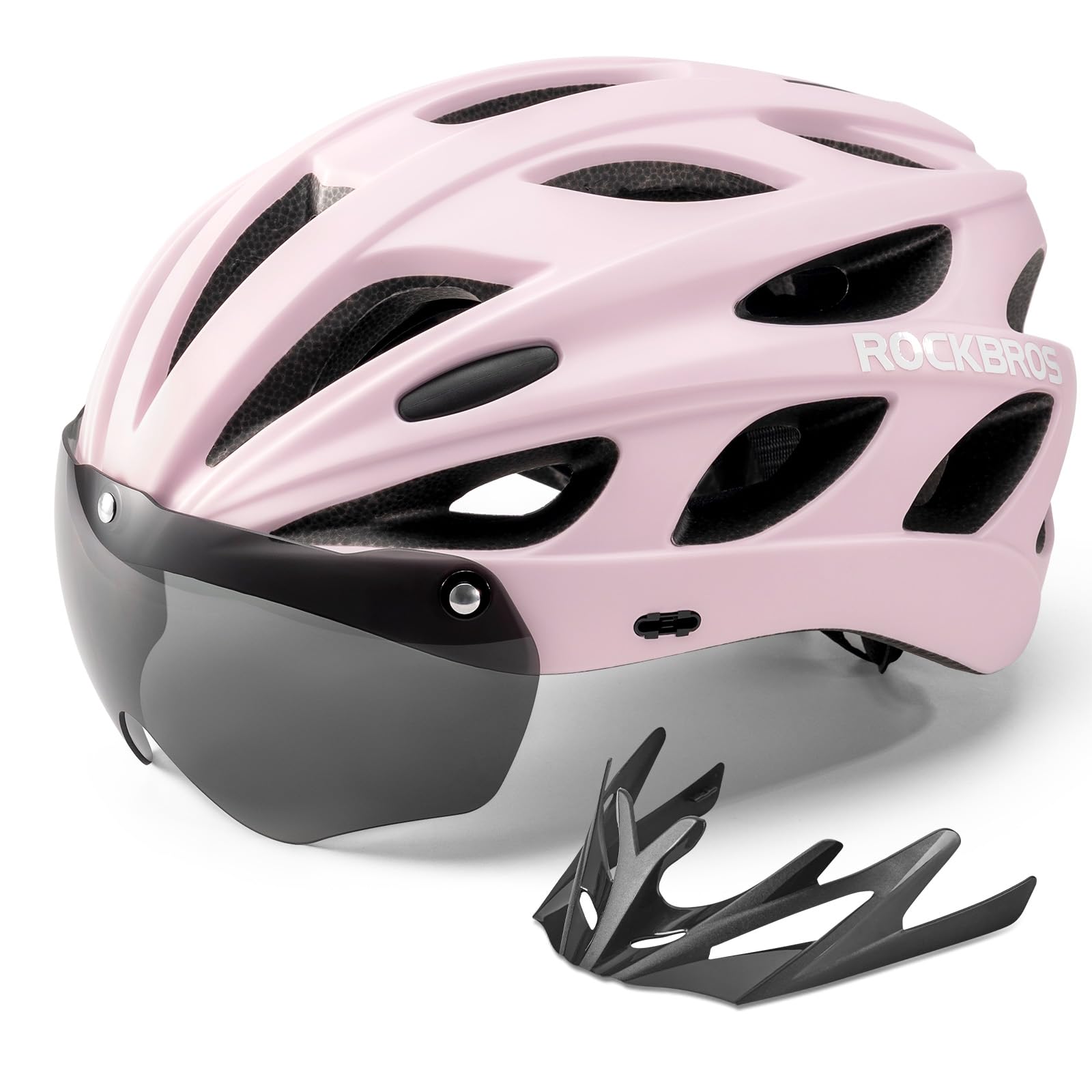 ROCKBROS Adult Bike Helmet with Detachable Magnetic Visor, MTB Cycling Helmet for Men Women with CE Certificate 57-62 cm/58-65 cm