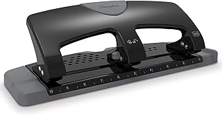Swingline 3 Hole Punch, 20 Sheet Capacity Three Hole Puncher 3 Ring, Paper Punch, SmartTouch Low Effort, Black & Silver (7
