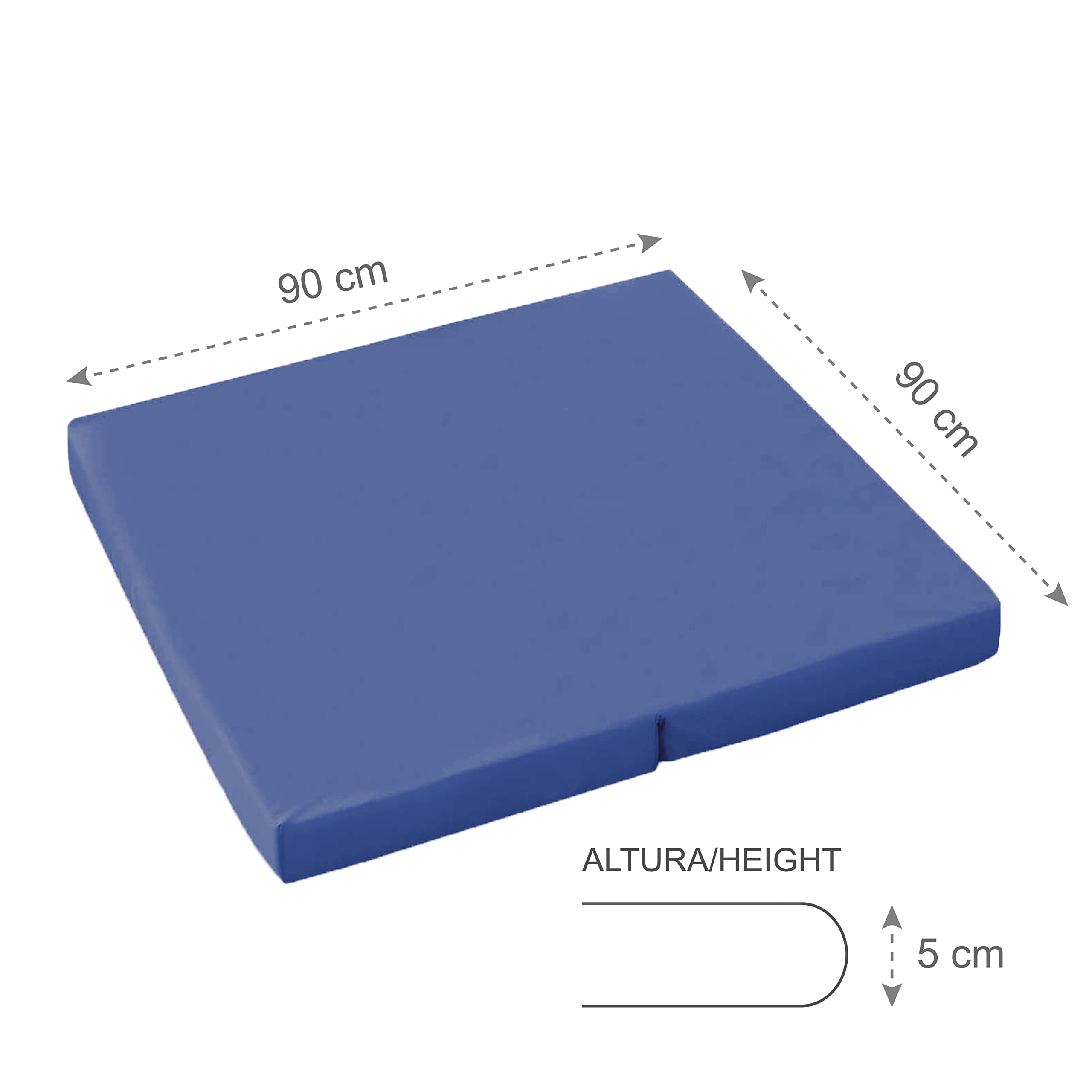 PEKITAS Materasso materassino per parco giochi 90 x 90 cm spessore 5 cm fodera lavabile nucleo schiuma ferma blu compatibile con Hauk Sleep N Play SQ