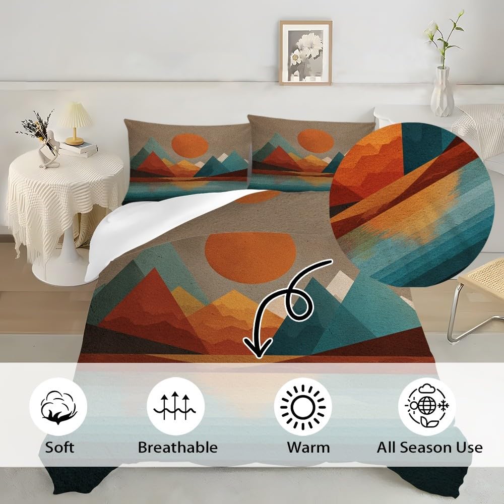 Komplet pościeli 3D 155 x 220 cm, krajobraz miękka mikrofibra, 3-częściowy