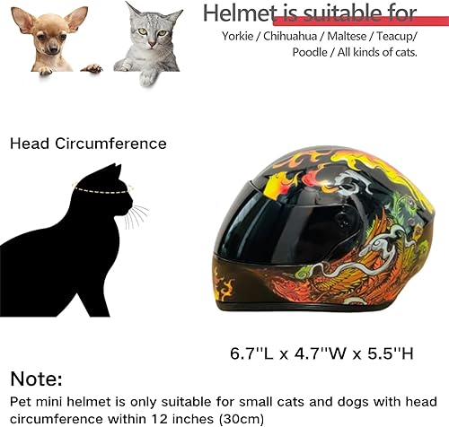 Miniatura 2 de Casco completo de motocicleta para gatos, casco de equitación al aire libre, para gato, perro, perrito, cachorro, gatito, suministros para mascotas,