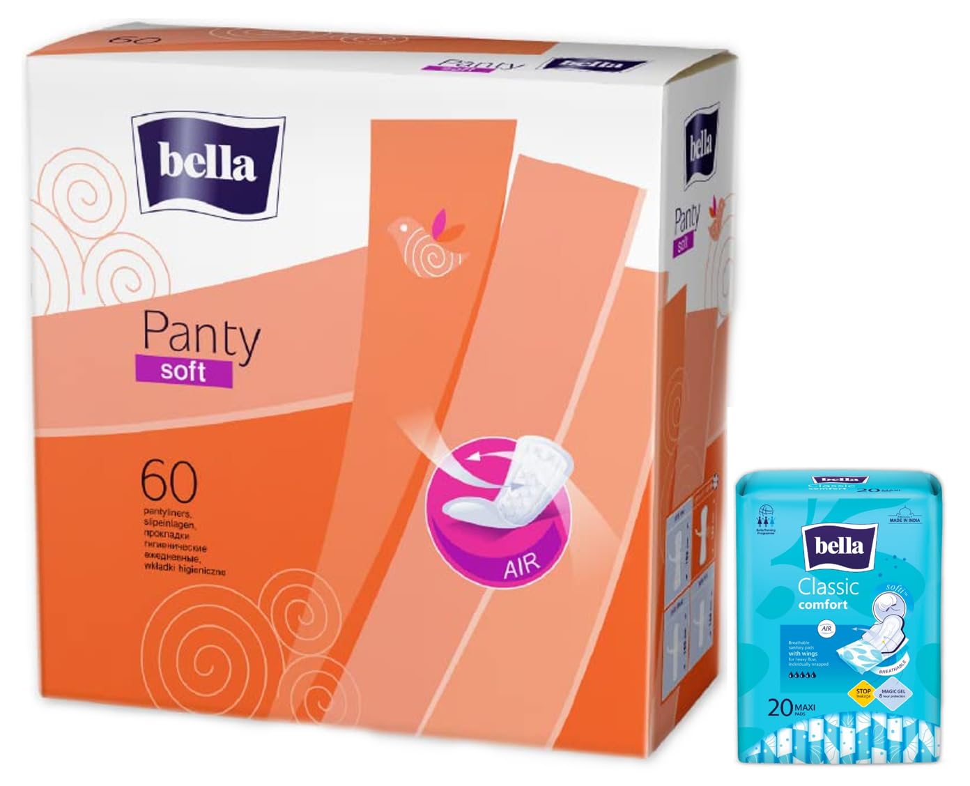 Bella Panty Soft Classic Panty Liner Pack of 60 Pcs & Bella Classic Comfort Maxi Softi Regular Sanitary Napkins 20pcs (B0CDDBQZDZ) Amazon Price History, Amazon Price Tracker