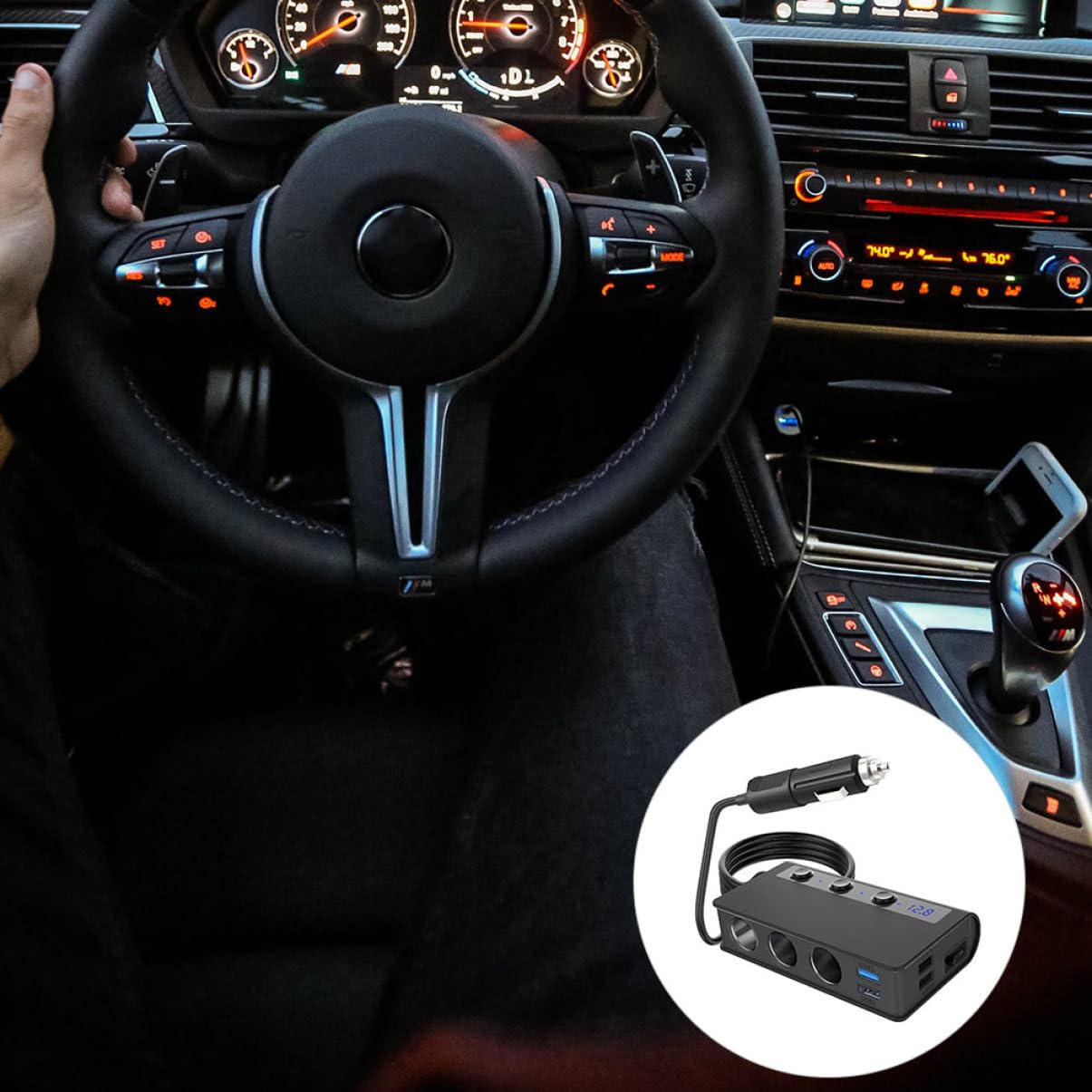 ARTIBETTER 180w Chargeur De Voiture USB Multiple Ports Adaptateur Allume-Cigare Prises Distributeur avec Protections Intégrées pour Téléphone GPS Appareils