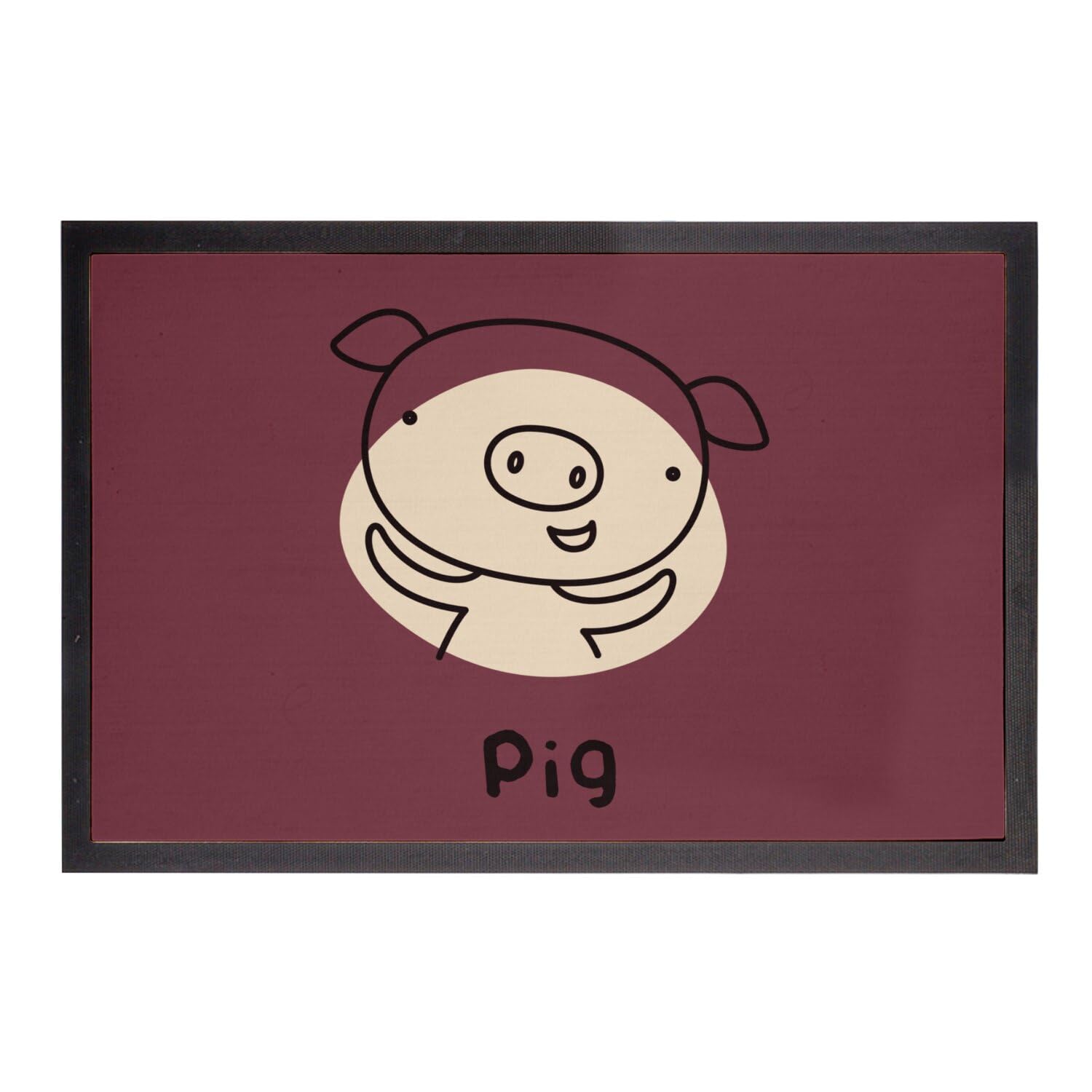Paillasson Cochon Astrologie Chinois Rouge 75x50cm