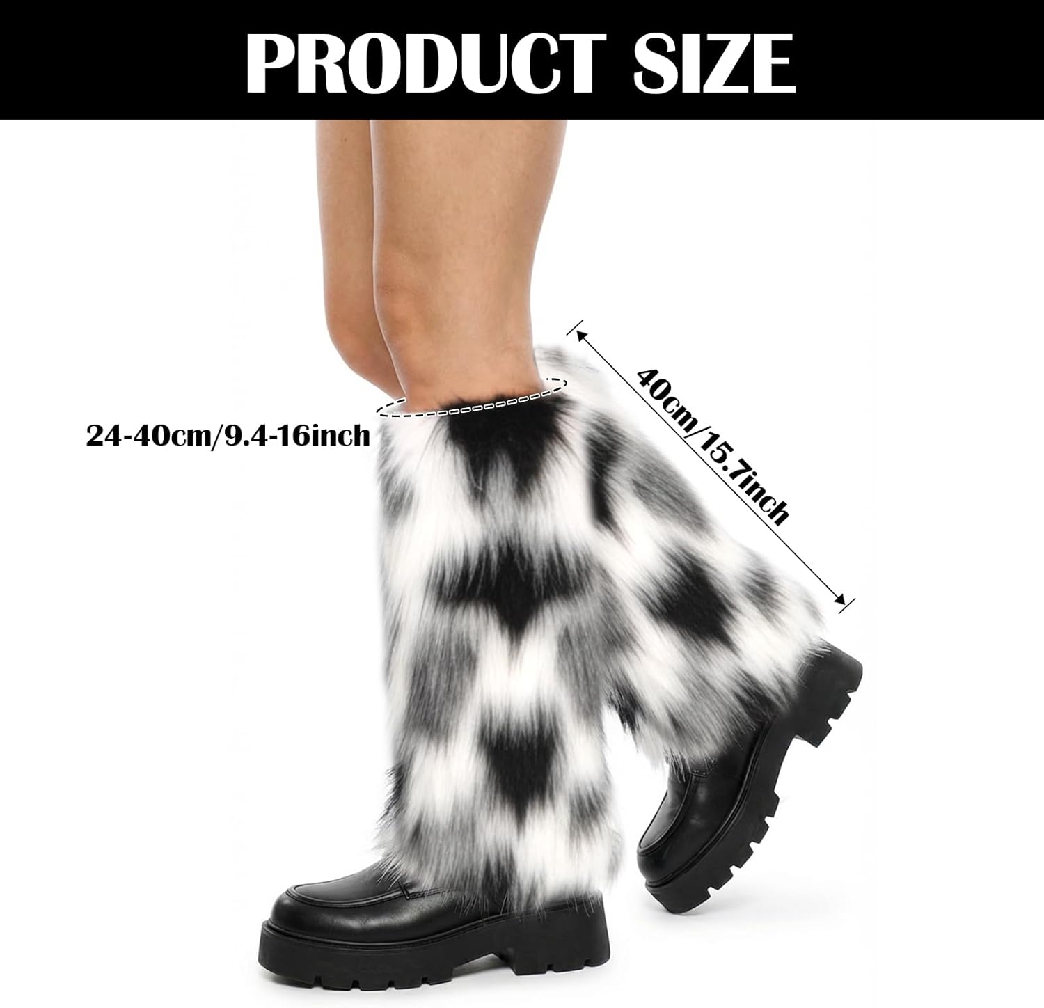XEPST Faux Fur Fuzzy Leg Warmers Furry Boot Covers for Women, Warm Fluffy Leg Warmers for Halloween Party Costumes Holiday Festival Cosplay - Image 3